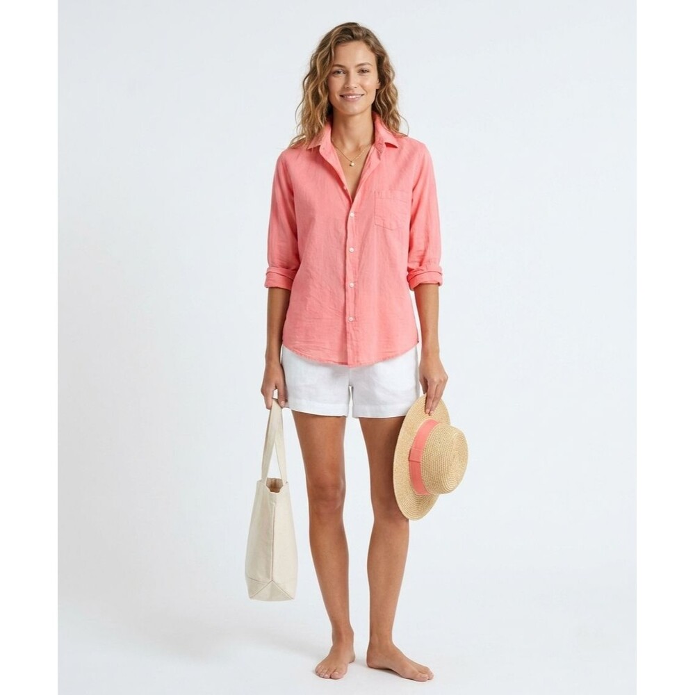 Frank & Eileen Eileen Relaxed Fit Cotton Voile Pink Sm Button Down Summer Weight